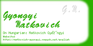 gyongyi matkovich business card